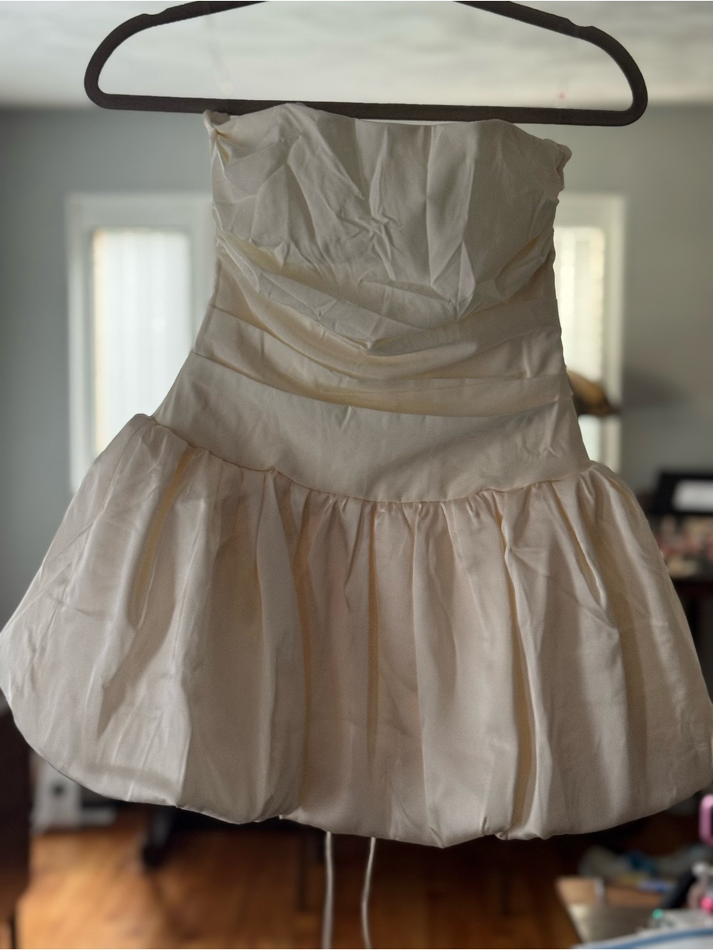 Oh Polly Strapless Cream Party Dress